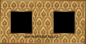 Изображение FD01322DGOB Рамка на 2 поста DECORGOLD Bright Gold TAPESTRY