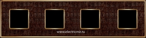 Изображение FD01324AOB Рамка на 4 поста ALICOCOBROWN Bright Gold TAPESTRY
