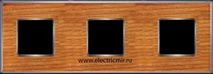 Изображение FD01313CCB Рамка на 3 поста CHERRY Bright Chrome WOOD