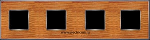 Изображение FD01314CCB Рамка на 4 поста CHERRY Bright Chrome WOOD