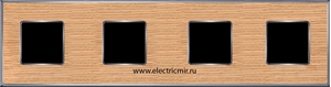 Изображение FD01314OCB Рамка на 4 поста OAK Bright Chrome WOOD