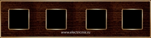 Изображение FD01314WOB Рамка на 4 поста WENGE Bright Gold WOOD