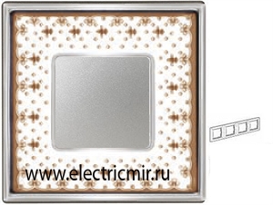 Изображение FD01344MACB Рамка на 4 поста BROWN LYS Bright Chrome PORCELAIN