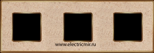 Изображение FD01333AMOB Рамка на 3 поста AURORAMARBLE Bright Gold CORINTO