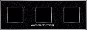 Изображение FD01333BQCB Рамка на 3 поста BLACKQUARTZ Bright Chrome CORINTO