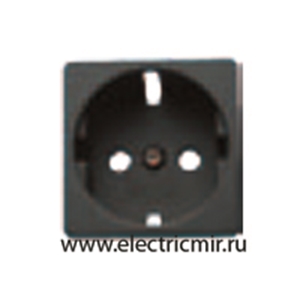 Изображение FD16723-M Накладка розетки 2к+з черная FEDE