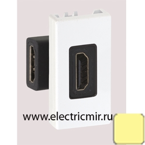Изображение 2701094-031 Разъем HDMI слоновая кость узкий Simon
