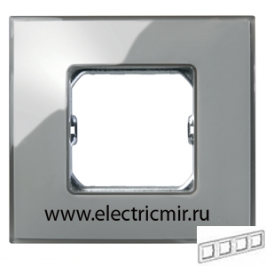 Изображение 27774-34 Рамка 4 поста Neos дымчатое стекло Simon
