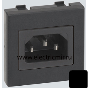 Изображение К305А-14 Плата с 1-м разъемом "папа" IEC320, 45х45мм, графит Simon