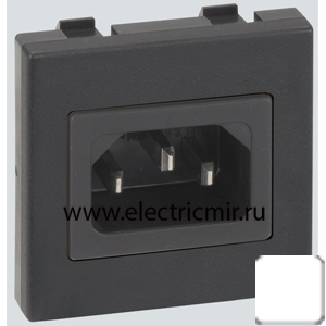 Изображение К305А-9 Плата с 1-м разъемом "папа" IEC320, 45х45мм, белая Simon