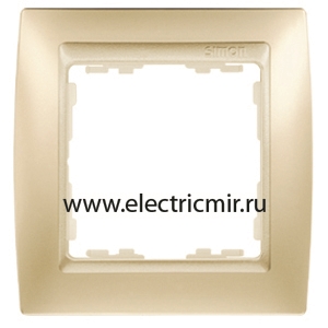 Изображение 82914-34 Рамка 1 пост шампань матовая-шампань Simon