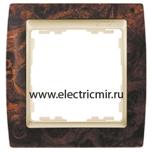 Изображение 82915-68 Рамка 1 пост корень ореха-шампань Simon