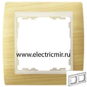 Изображение 82725-69 Рамка 2 поста сосна-слоновая кость Simon