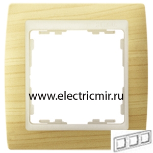 Изображение 82735-69 Рамка 3 поста сосна-слоновая кость Simon