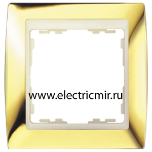 Изображение 82714-66 Рамка 1 пост золото-слоновая кость Simon