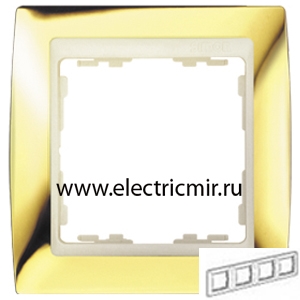 Изображение 82744-66 Рамка 4 поста золото-слоновая кость Simon