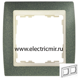 Изображение 82724-65 Рамка 2 поста зеленая текстура-слоновая кость Simon