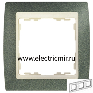 Изображение 82734-65 Рамка 3 поста зеленая текстура-слоновая кость Simon