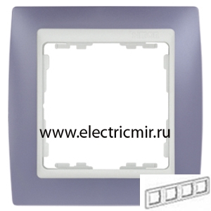 Изображение 82641-64 Рамка 4 поста сирень-белая Simon