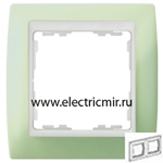 Изображение 82621-65 Рамка 2 поста пастель зеленая-белая Simon