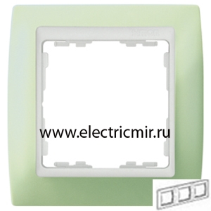 Изображение 82631-65 Рамка 3 поста пастель зеленая-белая Simon