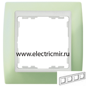 Изображение 82641-65 Рамка 4 поста пастель зеленая-белая Simon