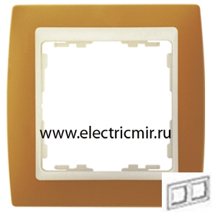 Изображение 82722-35 Рамка 2 поста терракот-слоновая кость Simon