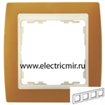 Изображение 82742-35 Рамка 4 поста терракот-слоновая кость Simon