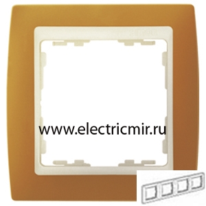 Изображение 82742-35 Рамка 4 поста терракот-слоновая кость Simon