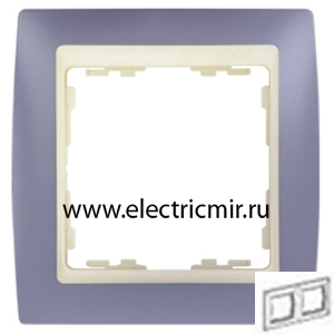Изображение 82721-64 Рамка 2 поста сирень-слоновая кость Simon