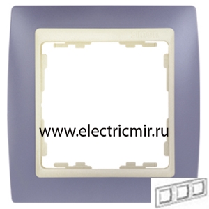 Изображение 82731-64 Рамка 3 поста сирень-слоновая кость Simon