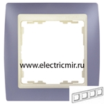 Изображение 82741-64 Рамка 4 поста сирень-слоновая кость Simon