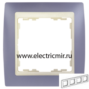 Изображение 82741-64 Рамка 4 поста сирень-слоновая кость Simon