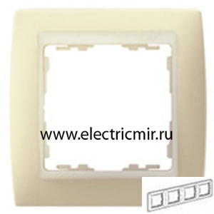 Изображение 82740-31 Рамка 4 поста слоновая кость Simon