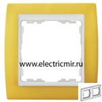 Изображение 82622-62 Рамка 2 поста желтая-белая Simon