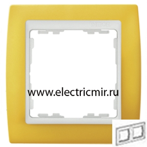 Изображение 82622-62 Рамка 2 поста желтая-белая Simon
