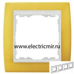 Изображение 82642-62 Рамка 4 поста желтая-белая Simon