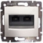 Изображение Розетка двойная комп.(RJ45) 1-ая 5 кат UTP + ТЛФ 1-ая (RJ11) Legrand Valena алюминий (770280)