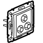 Изображение Тройная розетка RCA (770284) алюминий Valena