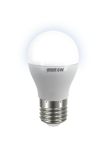 Изображение ШАРООБРАЗНАЯ СВЕТОДИОДНАЯ ЛАМПА GAUSS ELEMENTARY 6W E27 4100K (LD53226)