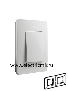 Изображение 8200620-230 Рамка на 2 поста, белый, основание алюминий, 82 