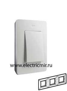 Изображение 8200630-230 Рамка на 3 поста, белый, основание алюминий, 82 Detail
