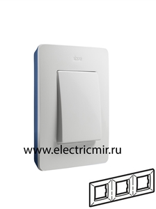 Изображение 8200630-201 Рамка на 3 поста, белый, основание цвета индиго, 82 Detail