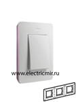 Изображение 8200630-203 Рамка на 3 поста, белый, пастельно- розовое основание, 82 Detail