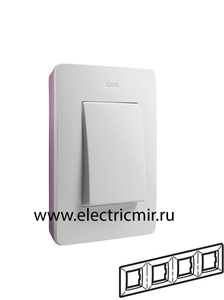 Изображение 8200640-203 Рамка на 4 поста, белый, пастельно- розовое основание, 82 Detail