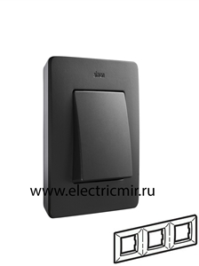 Изображение 8200630-238 Рамка на 3 поста, графит, основание алюминий, 82 Detail