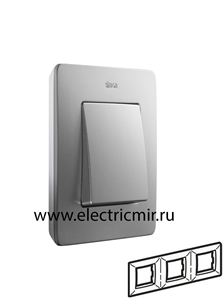 Изображение 8200630-093 Рамка на 3 поста, холодн. алюминий, белое основание, 82 Detail