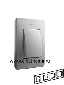 Изображение 8200640-093 Рамка на 4 поста, холодн. алюминий, белое основание, 82 Detail