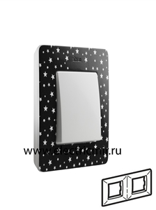 Изображение 8200620-222 Рамка на 2 поста, черный, звезды, 82 Detail
