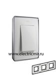 Изображение 8201630-243 Рамка на 3 поста, белый, основание алюминий, 82 Detail